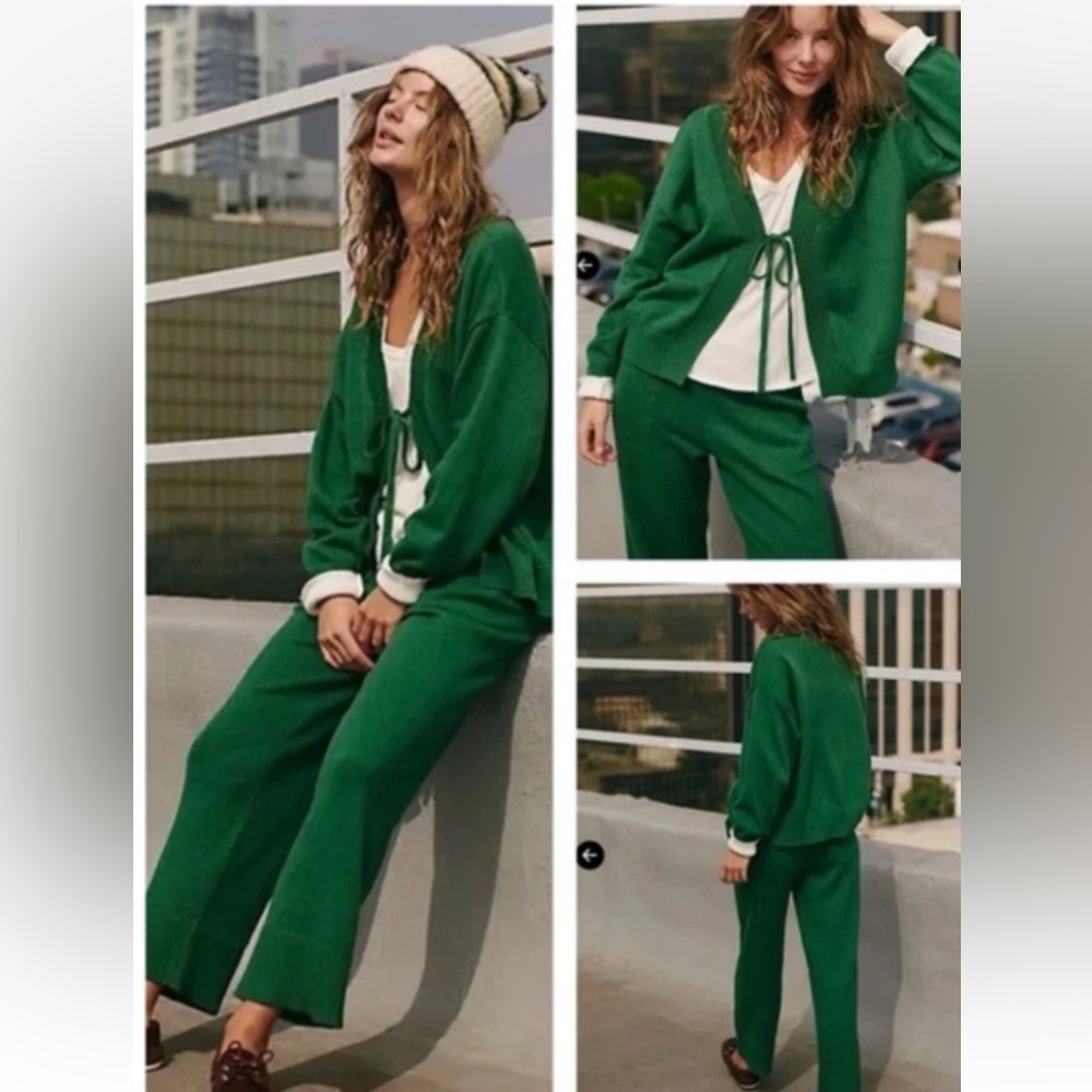 Free People Solar Green  Sweater Set, Size small & Medium